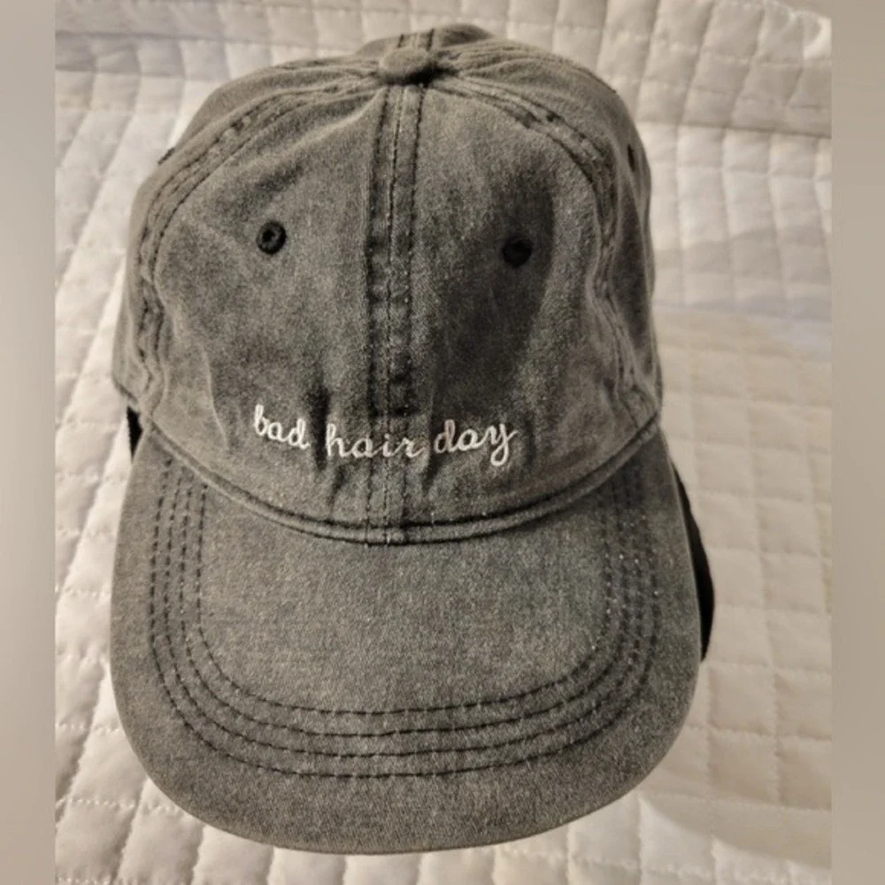 David and Young Charcoal Gray Bad Hair Day Cap Distressed Casual Streetwear‎ Hat